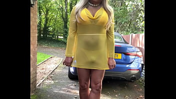 Kellycd2022 in yellow dress and heels