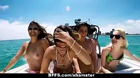Best friends - crazy spring break teenies fuck on boat