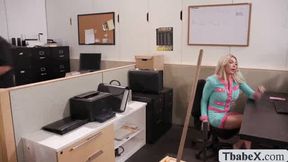 Lucky janitor fucks this TS office worker