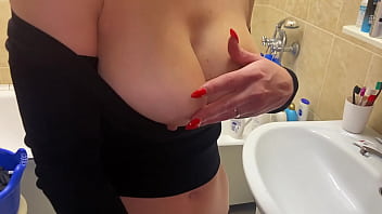 spying on my stepsister with big tits in the shower