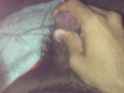 Stroking My Hard Cock and Cumming in Bed