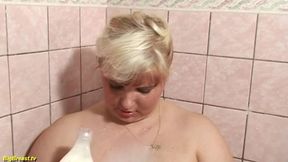My monster boob stepmom takes a shower