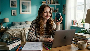 I invited my classmate to study in my room, but we couldn't help but end up fucking, I feel so slutty - poprno in Spanish - ai porn - audio in Spanish