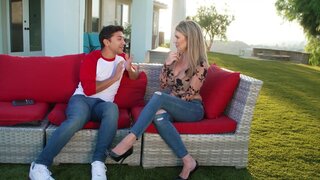 Gigi Dior is fucked outside by a skinny Latino lad