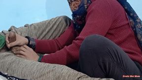 Desi Bhabhi Masturbates Devar with a Very Good Handjob
