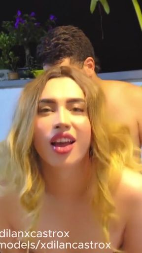 PUBLIC CRUISING TRANS GETS FUCKED BAREBACK BY HETERO IN THE FOREST CREAMPIE   Clip 1