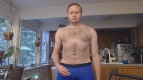 Naked hairy MILF wrecks kitchen table with thick cumshot
