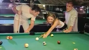 Man's manhood and pool hall get used in unique ways