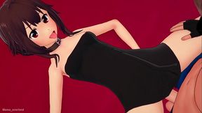 Megumin se quita la toalla para follar en el hotel del amor (versi&oacute_n adulta) (hentai)