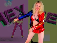 Beautiful blonde in solo striptease porn