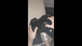 Leather ass fleshlight fucked