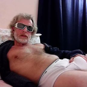 JerkinDad14 - Hairy Bearded Gen X Daddy With Big Balls Strokes His Big Greasy Cock For You