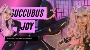 Dick Sucking Latex Succubus get Dildo Fucked