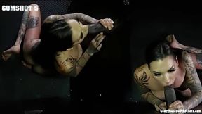 MILF Rocky draining 7 big gloryhole cocks in POV