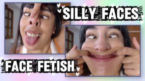 Crazy girl: Face fetish, making silly faces, crossing her eyes
