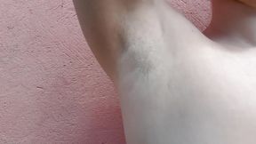 Armpit Fetish, Hairy Armpits and Hairy Pussy, Big Natural Boobs Tease