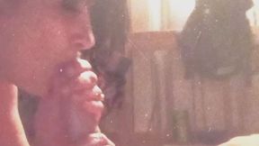 Lily sucks Damien's big thick cock