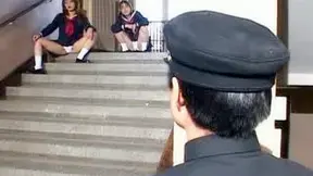 Lucky Mailman Gets Fucked by Three Wild Asian Girls Hard