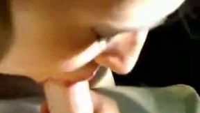 Getting blowjob from white chubby skank in my car on cam