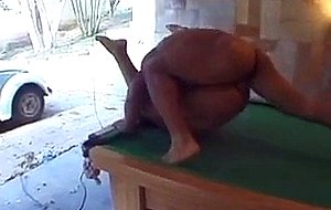 Latina couple has frigging on the billiard table
