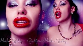My mesmerizing red lips feel good on my bf cock! Cuckold &amp; humiliation!