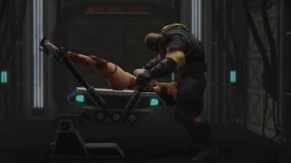 Sci-fi hardcore and a hot cuffed cutie into the lab