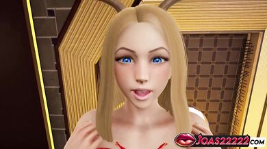 New Year's Hot Gift Fun: Big Tits Cowgirl POV Sex, Staircase Doggy Style with Close-Up Pussy Views, and Lifting Tied Fuck Ending