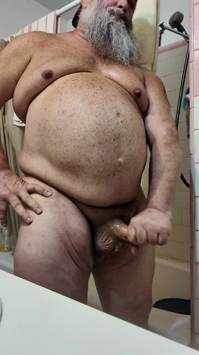 Stepdaddy Bear Bating in the Bathroom