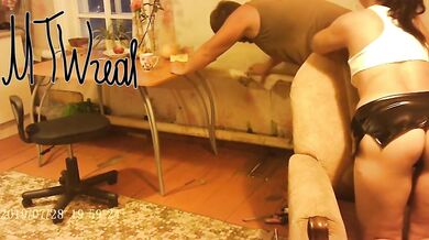 Hotwife flashing her handyman plumber with that teasing ass