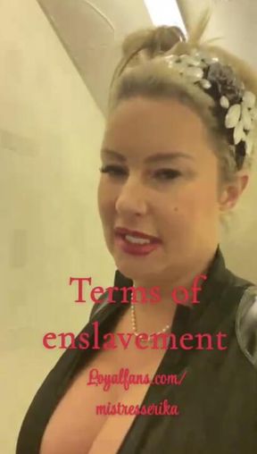 Terms of enslavement