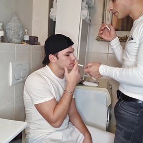 Gay Fun in the Bathroom: Part 1 - Cum in My Boy&#039;s Mouth