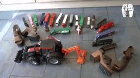 Trucks and Jellys under hard wooden Clogs