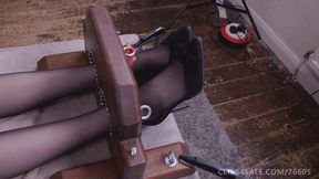 Insanely Ticklish Ellie's First Time In The Stocks! (HD version)