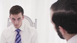 Fetish video with a shy mormon boy and the DILF elder