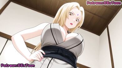 Tsunade big tits blowjob gushing cumshot hentai animation