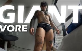 Sweaty Giant Returns From Training and Plays with Tiny Human, Tries to Devour Him and Spills Sperm All Over His Body