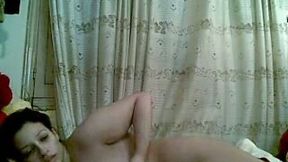 Ravishing Arabian girlfriend humps on big pillow naked