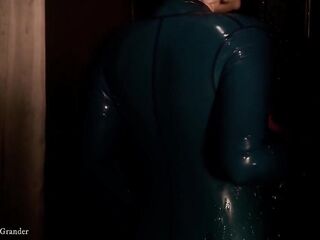 Latex rubber wash and teasing by hawt curvy mother I'd like to fuck Arya Grander