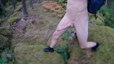 Erotic Adventure - Hiking Naked with an Eight-Inch Dick and a Smooth Body