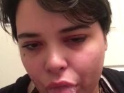 cute boy gives dildo sloppy head