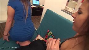ELIZABETH & IVY - Punishment for the lazy slave - Full weight face sitting, face slapping
