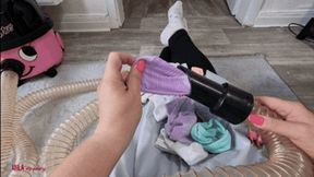 Mila - Vacuuming socks from Mila's POV