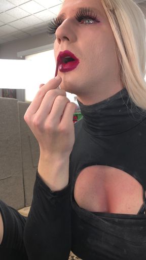 Thrilling moment from &quot;Drag Queen and Woman Putting on Lipliner and Lipstick&quot;