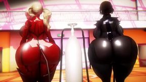 Ann and Makoto Inflate Hourglass Bodies for Steamy 3D Anime Action