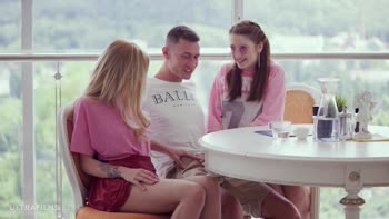 Russian Blonde Sensations Seduce Pornstar in Outdoor Threesome