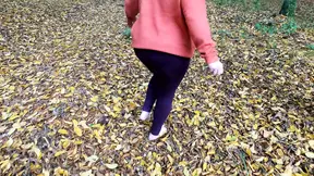 Naked breasts punished in the forest