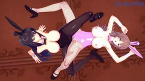 Sagiri Sakurai and Setsuko Ohara engage in intense lesbian play - Super Robot Wars T & Z Hentai