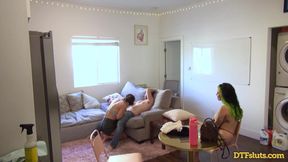 James Deen Destroys DTF Sluts Abbie Gushes Choked Cum Fest