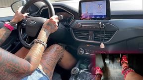 Red High Heels Driving
