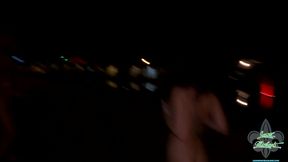 Flashing double blowjob cum swap
